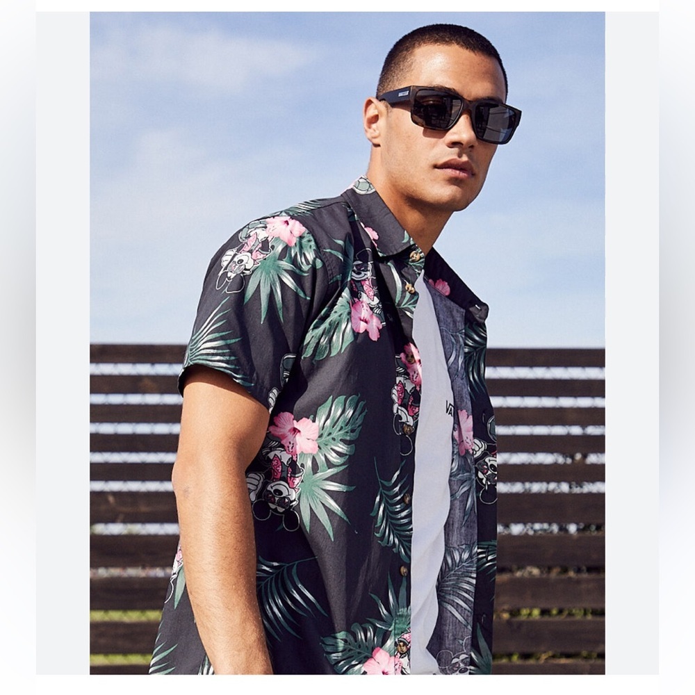 Disney x NEFF Hawaiian Tropical Floral Mickey Mouse Shirt - Size Medium